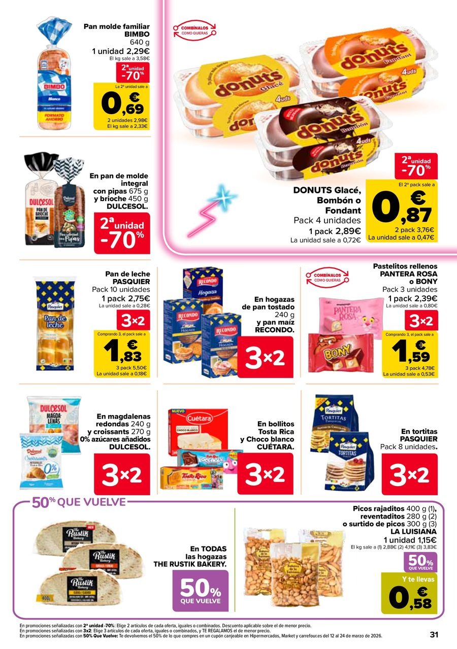 Ofertas de Carrefour España de 25 febrero a 11 marzo 2026 50% QUE VUELVE + 3x2 Ofertas
