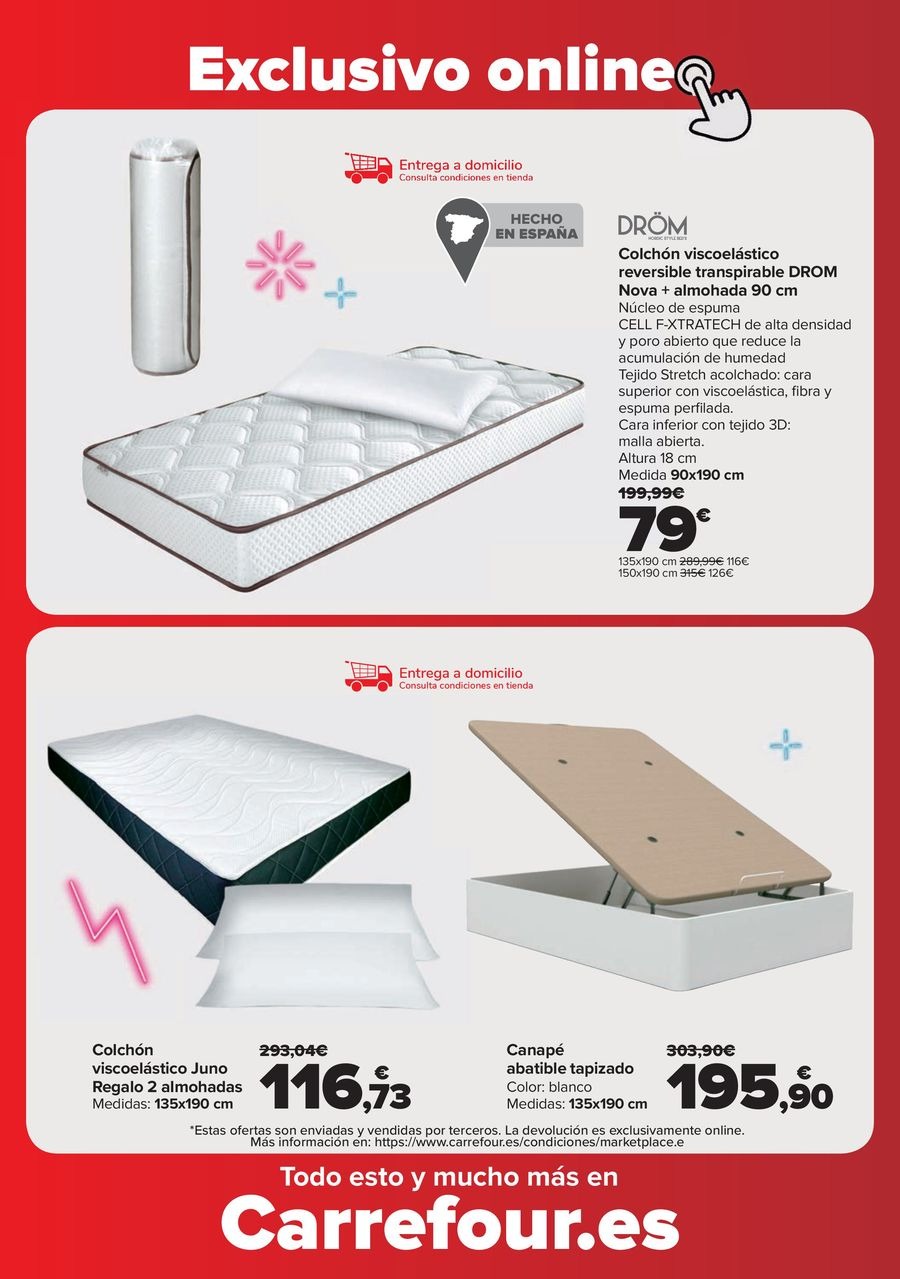 Ofertas de Carrefour España de 25 febrero a 23 marzo 2026 Ofertas Colchones