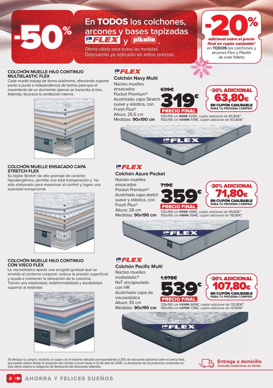 Ofertas de Carrefour España de 25 febrero a 23 marzo 2026 Ofertas Colchones