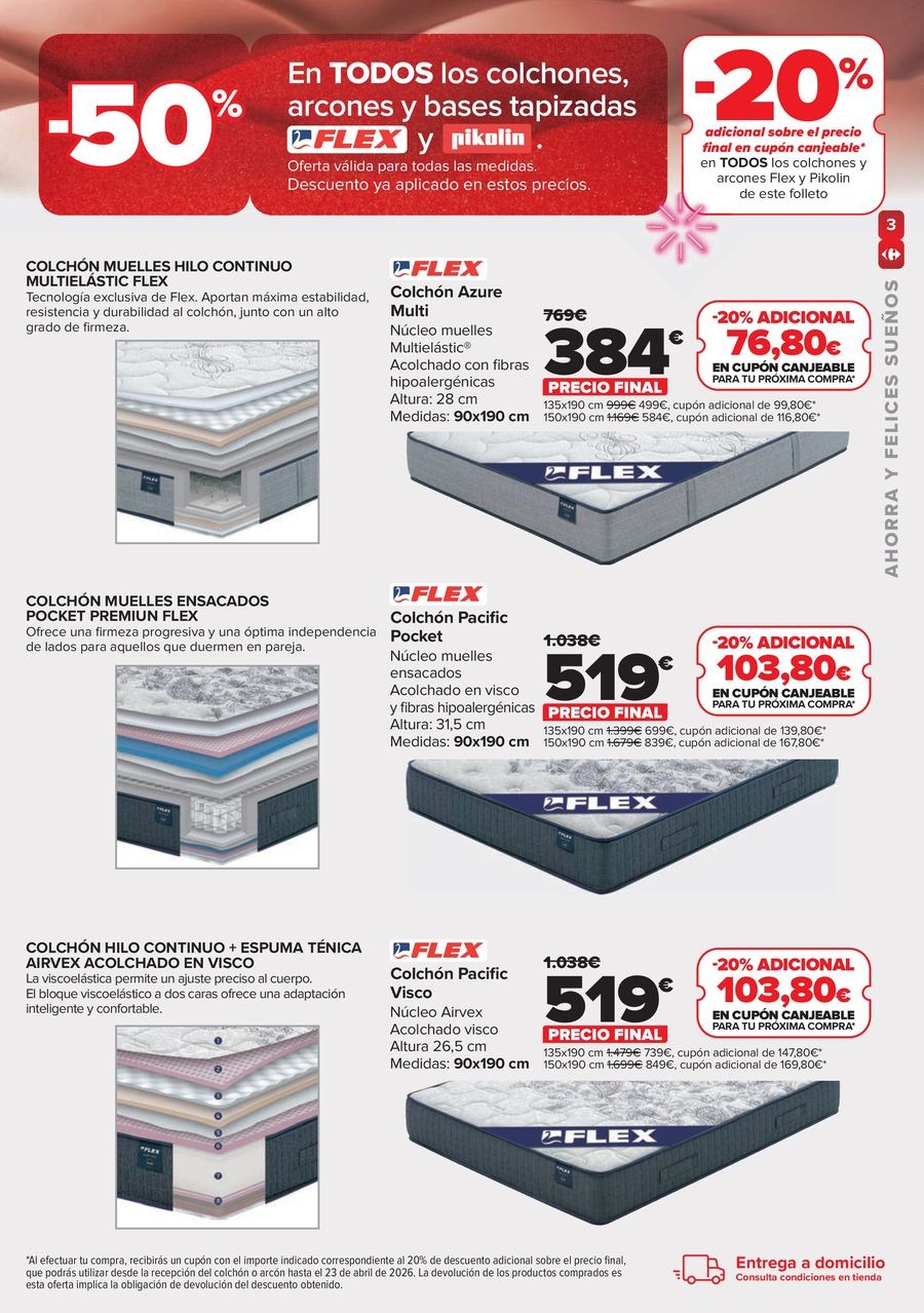 Ofertas de Carrefour España de 25 febrero a 23 marzo 2026 Ofertas Colchones