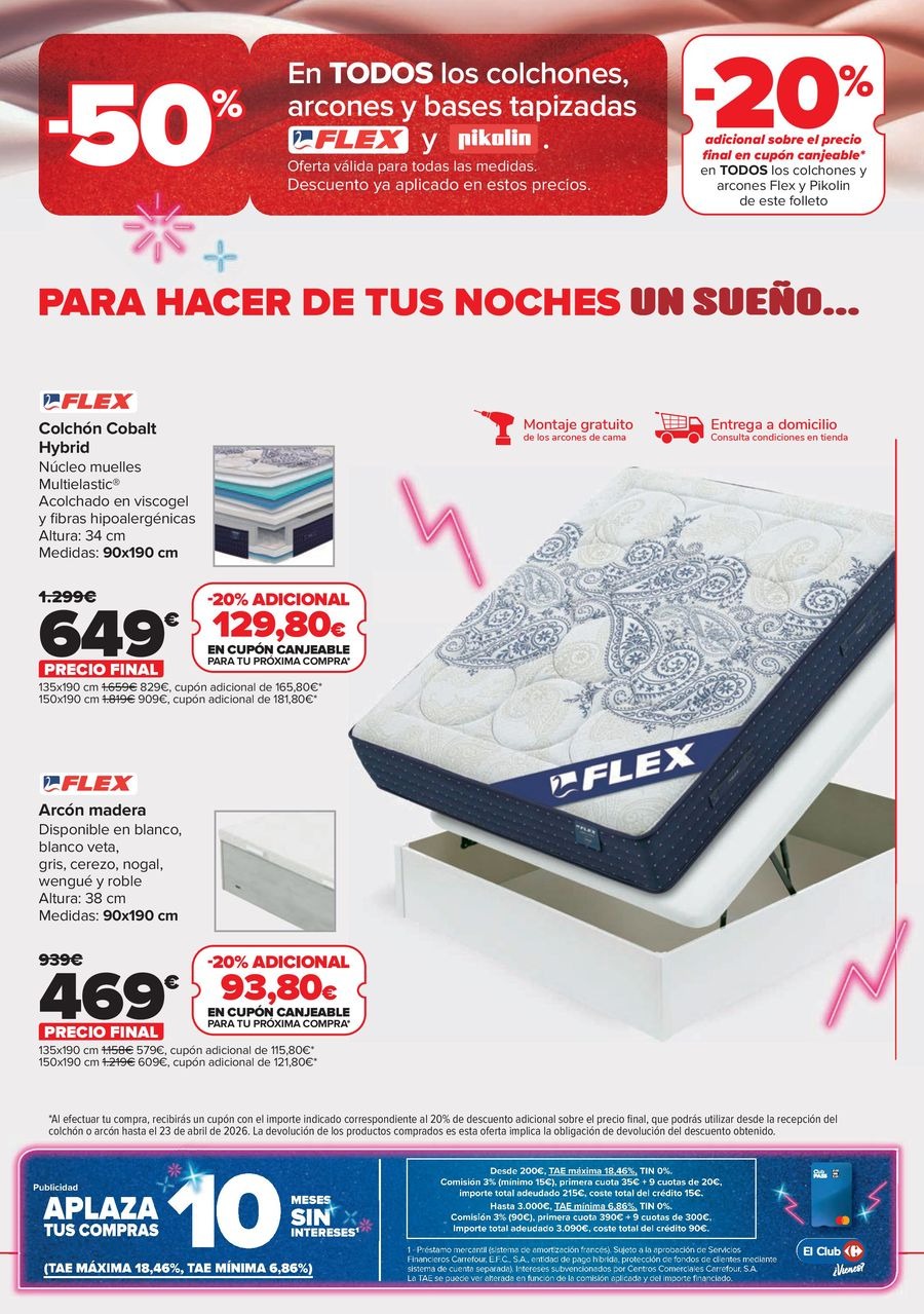 Ofertas de Carrefour España de 25 febrero a 23 marzo 2026 Ofertas Colchones