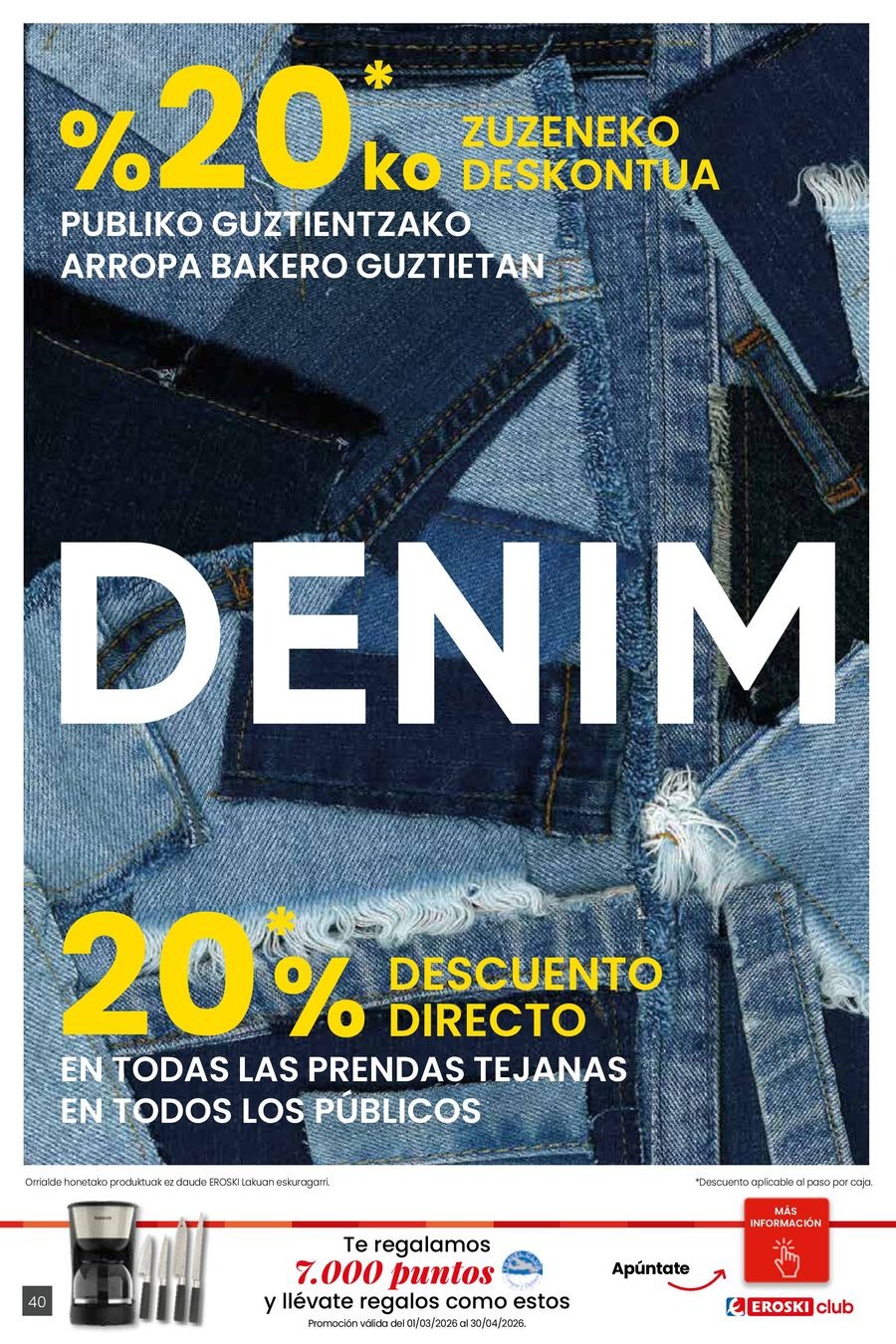 Ofertas de Eroski España de 26 febrero a 11 marzo 2026 Udaberriz jantzi zeure