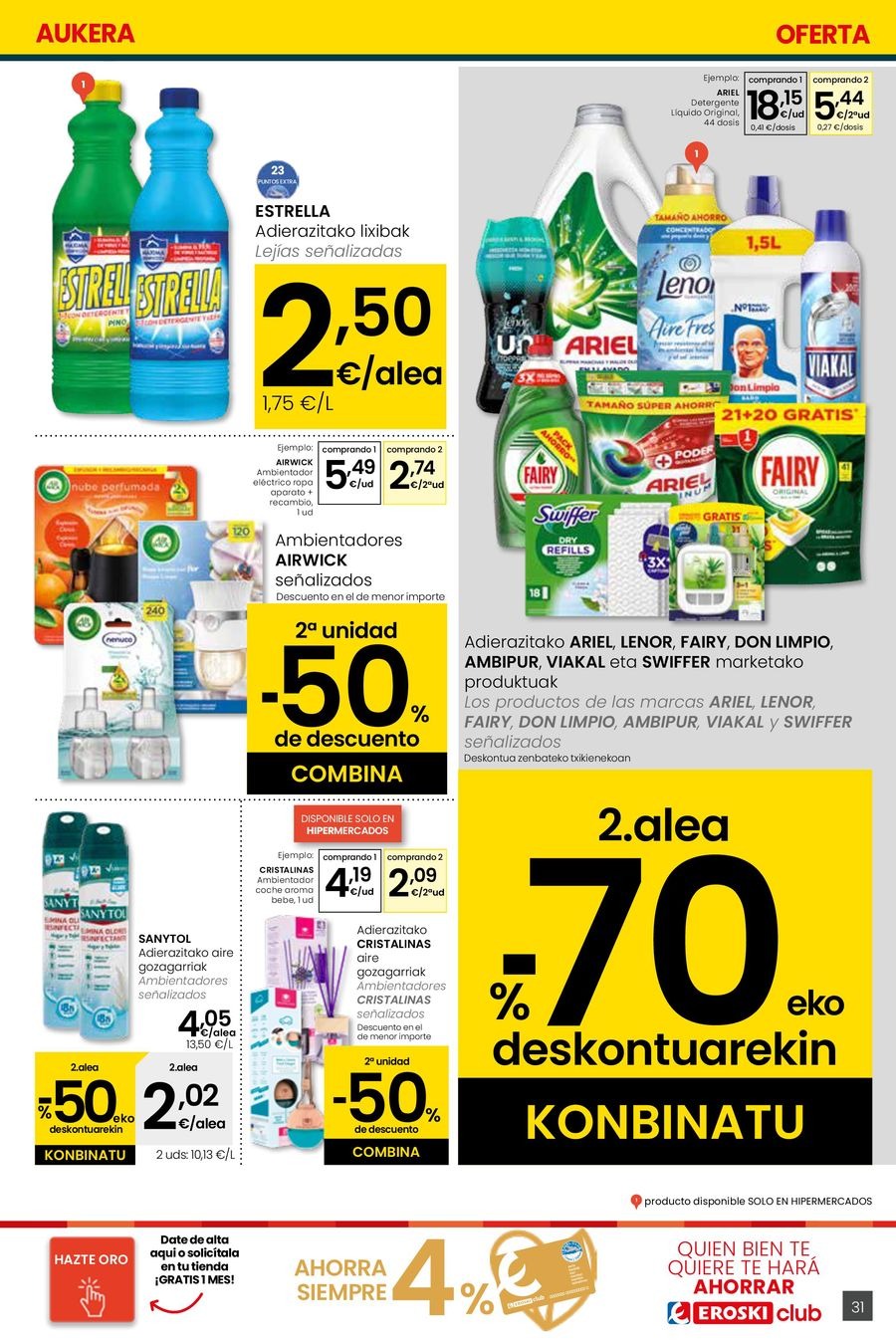 Ofertas de Eroski España de 26 febrero a 11 marzo 2026 Udaberriz jantzi zeure