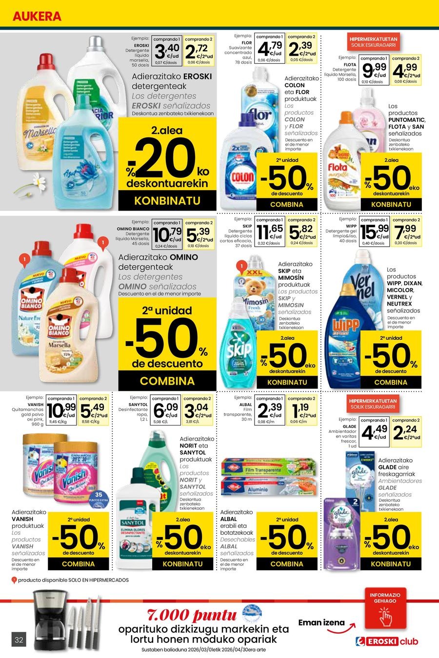 Ofertas de Eroski España de 26 febrero a 11 marzo 2026 Udaberriz jantzi zeure