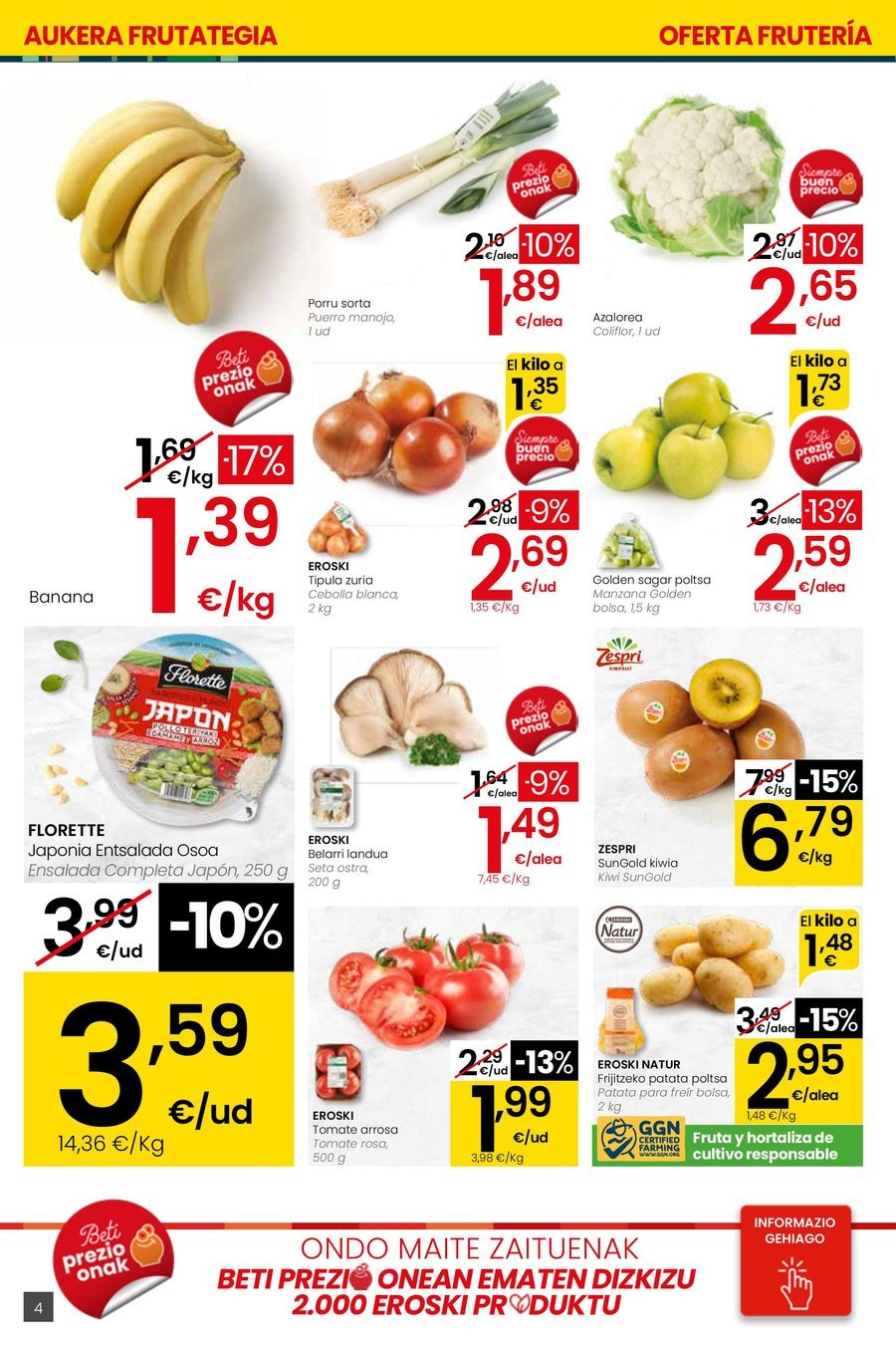 Ofertas de Eroski España de 26 febrero a 11 marzo 2026 Udaberriz jantzi zeure