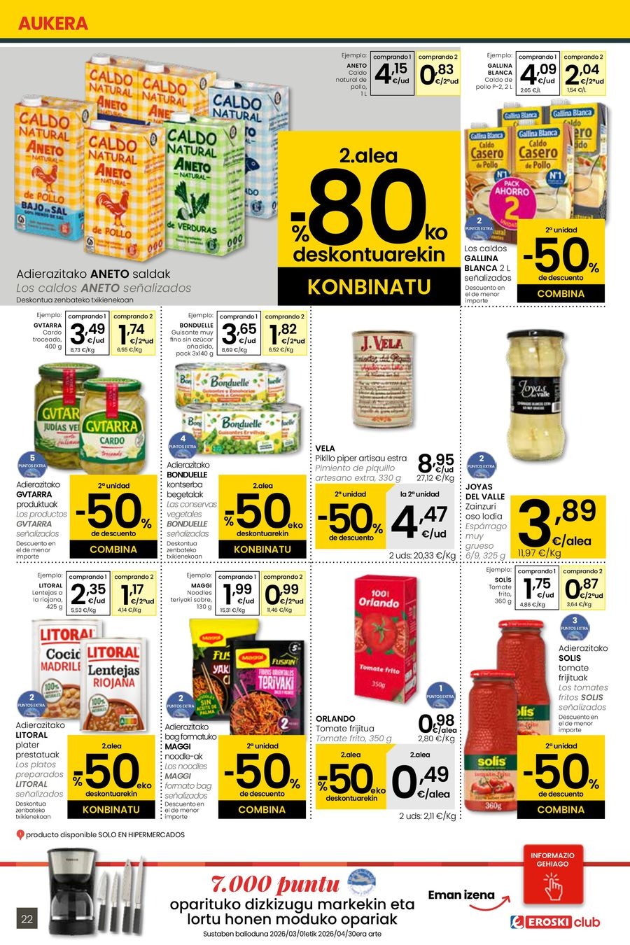 Ofertas de Eroski España de 26 febrero a 11 marzo 2026 Udaberriz jantzi zeure