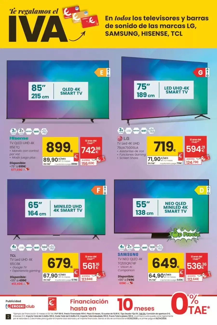 Ofertas de Eroski España de 26 febrero a 11 marzo 2026 Ofertas tecno