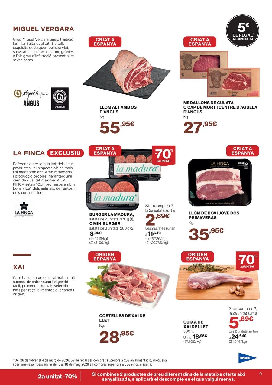Ofertas de Hipercor España de 26 febrero a 11 marzo 2026 70% 2ª Unidad en Miles de Productos