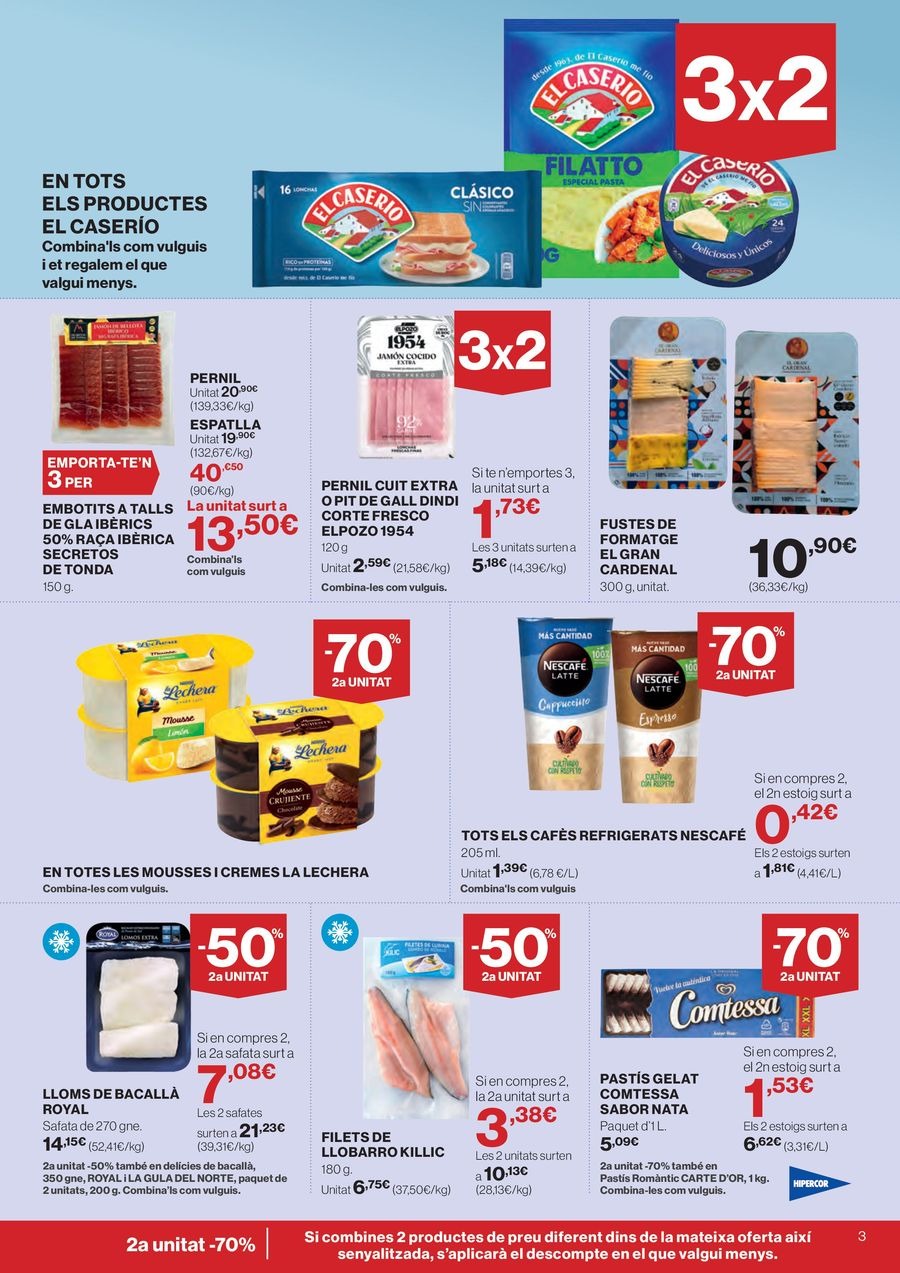 Ofertas de Hipercor España de 26 febrero a 11 marzo 2026 70% 2ª Unidad en Miles de Productos