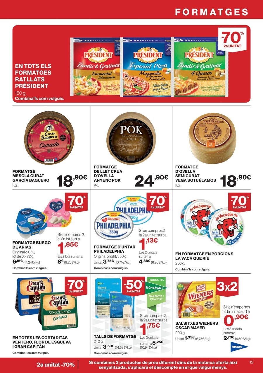 Ofertas de Hipercor España de 26 febrero a 11 marzo 2026 70% 2ª Unidad en Miles de Productos