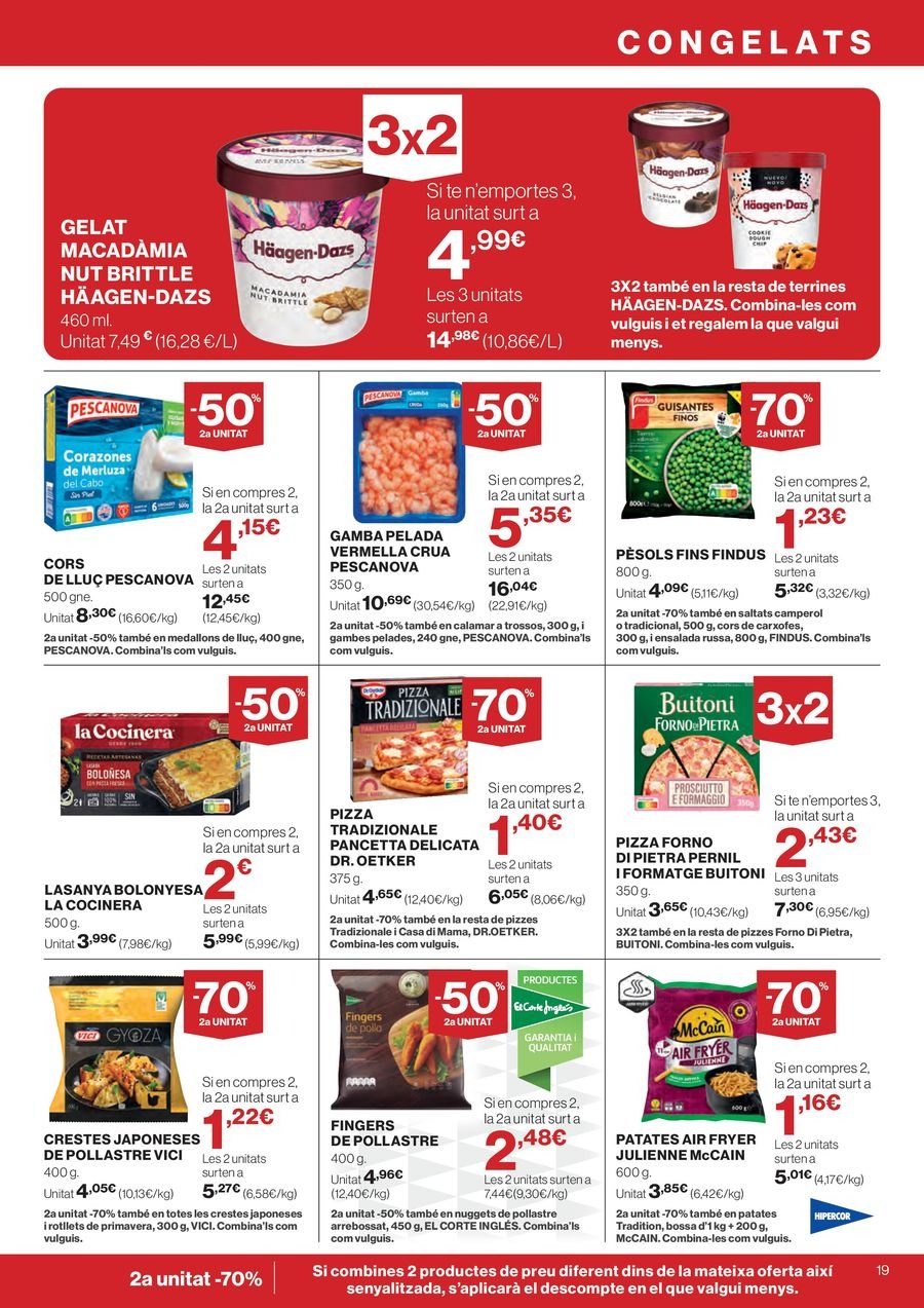 Ofertas de Hipercor España de 26 febrero a 11 marzo 2026 70% 2ª Unidad en Miles de Productos