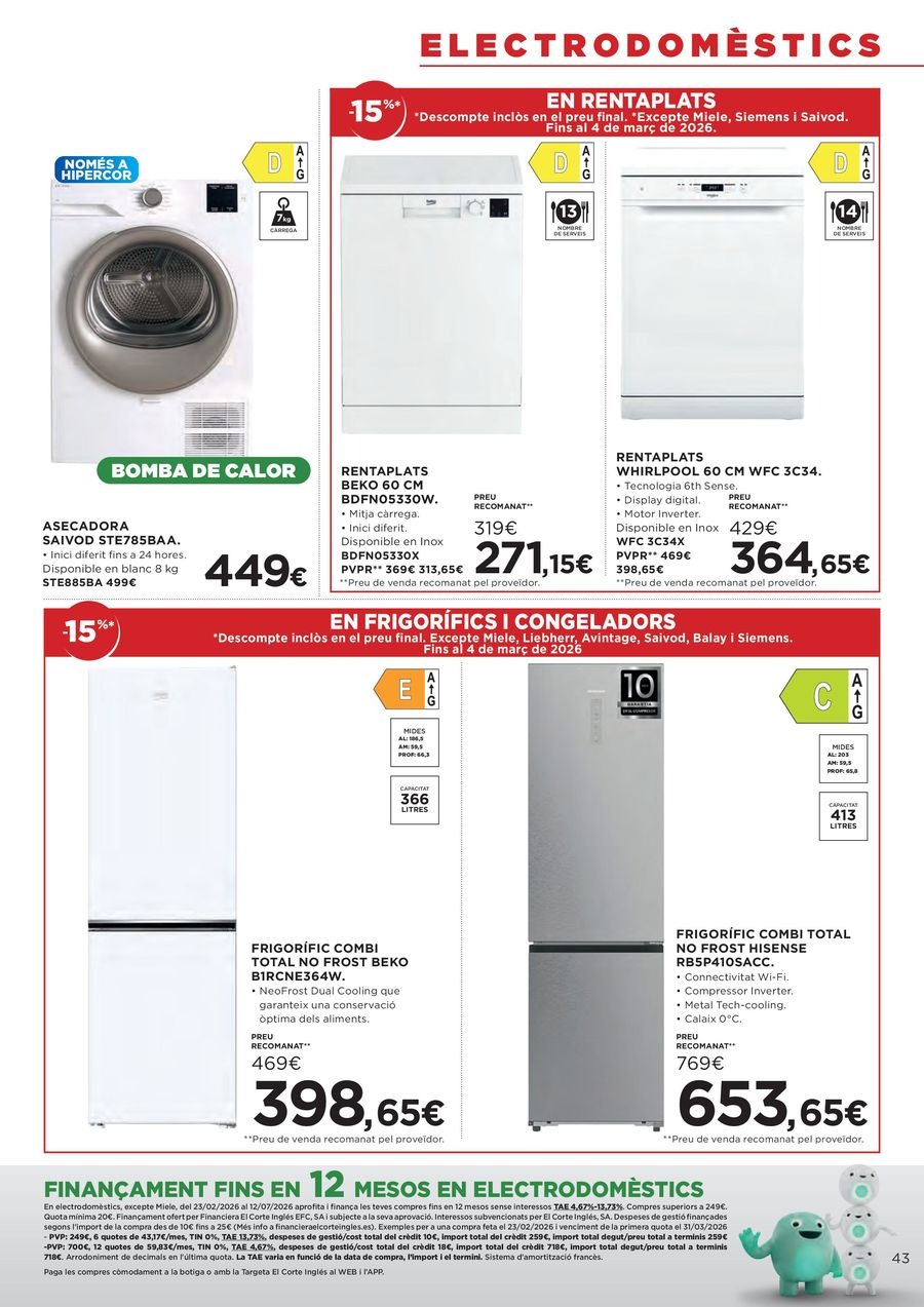 Ofertas de Hipercor España de 26 febrero a 11 marzo 2026 70% 2ª Unidad en Miles de Productos