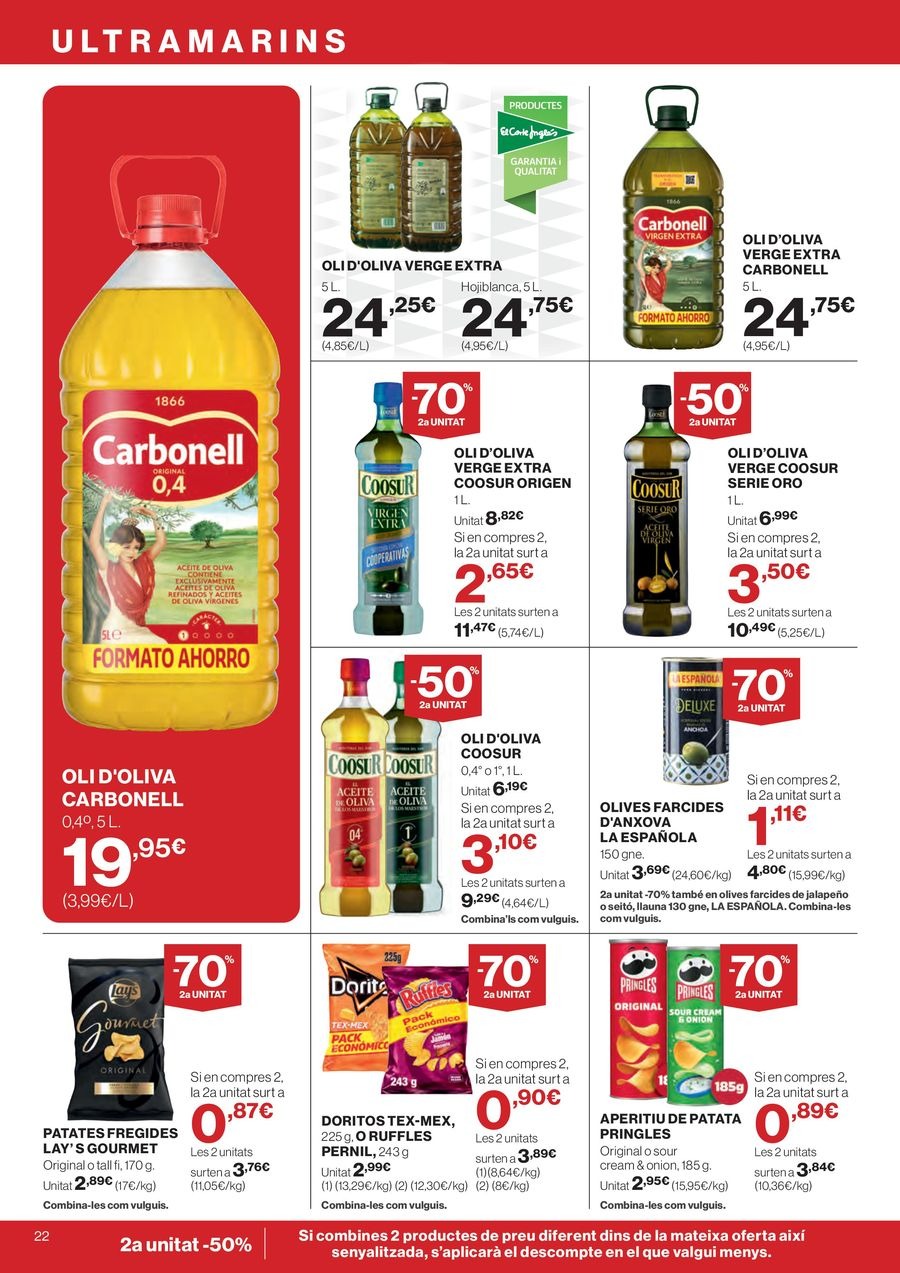 Ofertas de Hipercor España de 26 febrero a 11 marzo 2026 70% 2ª Unidad en Miles de Productos