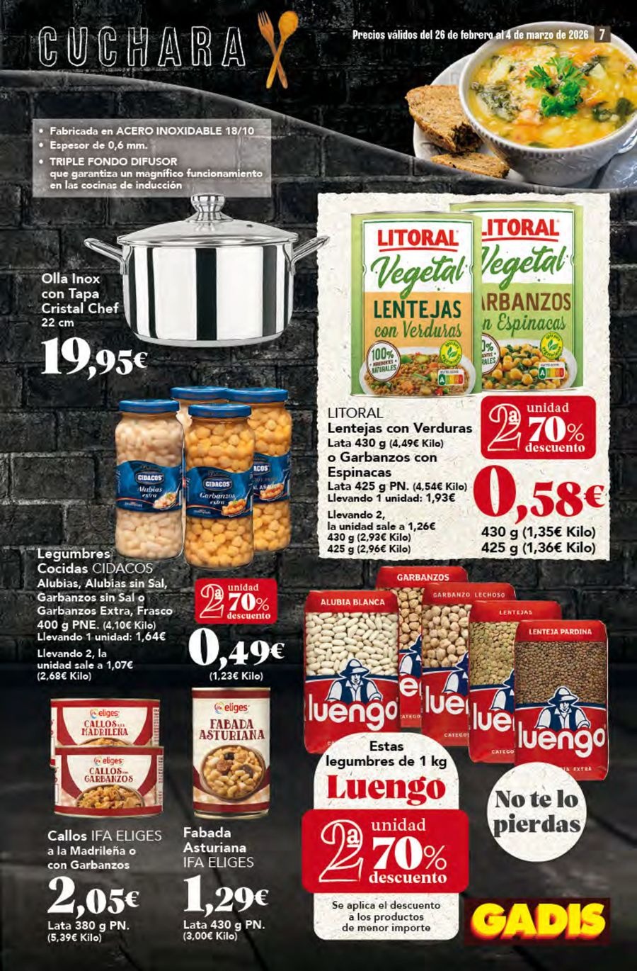 GADIS supermarket Spain Offers from 26 February to 4 March 2026 New prices