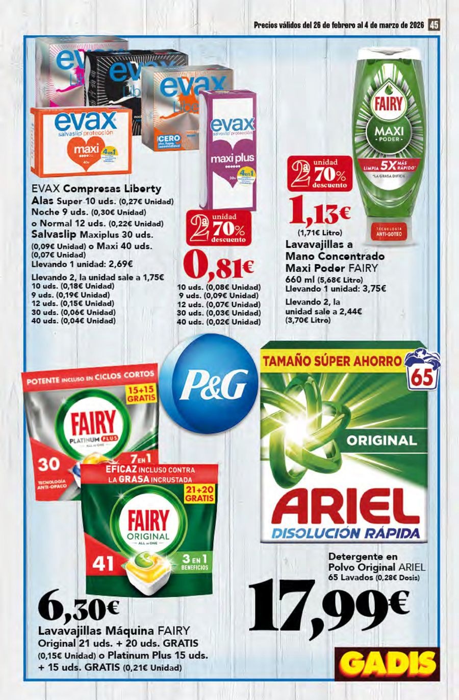 GADIS supermarket Spain Offers from 26 February to 4 March 2026 New prices