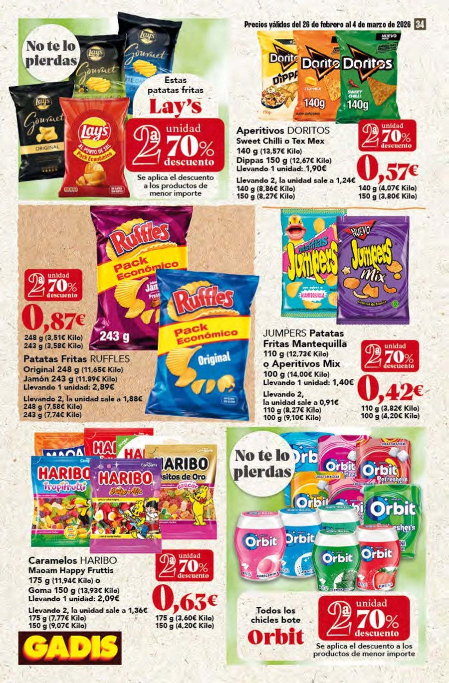 GADIS supermarket Spain Offers from 26 February to 4 March 2026 New prices