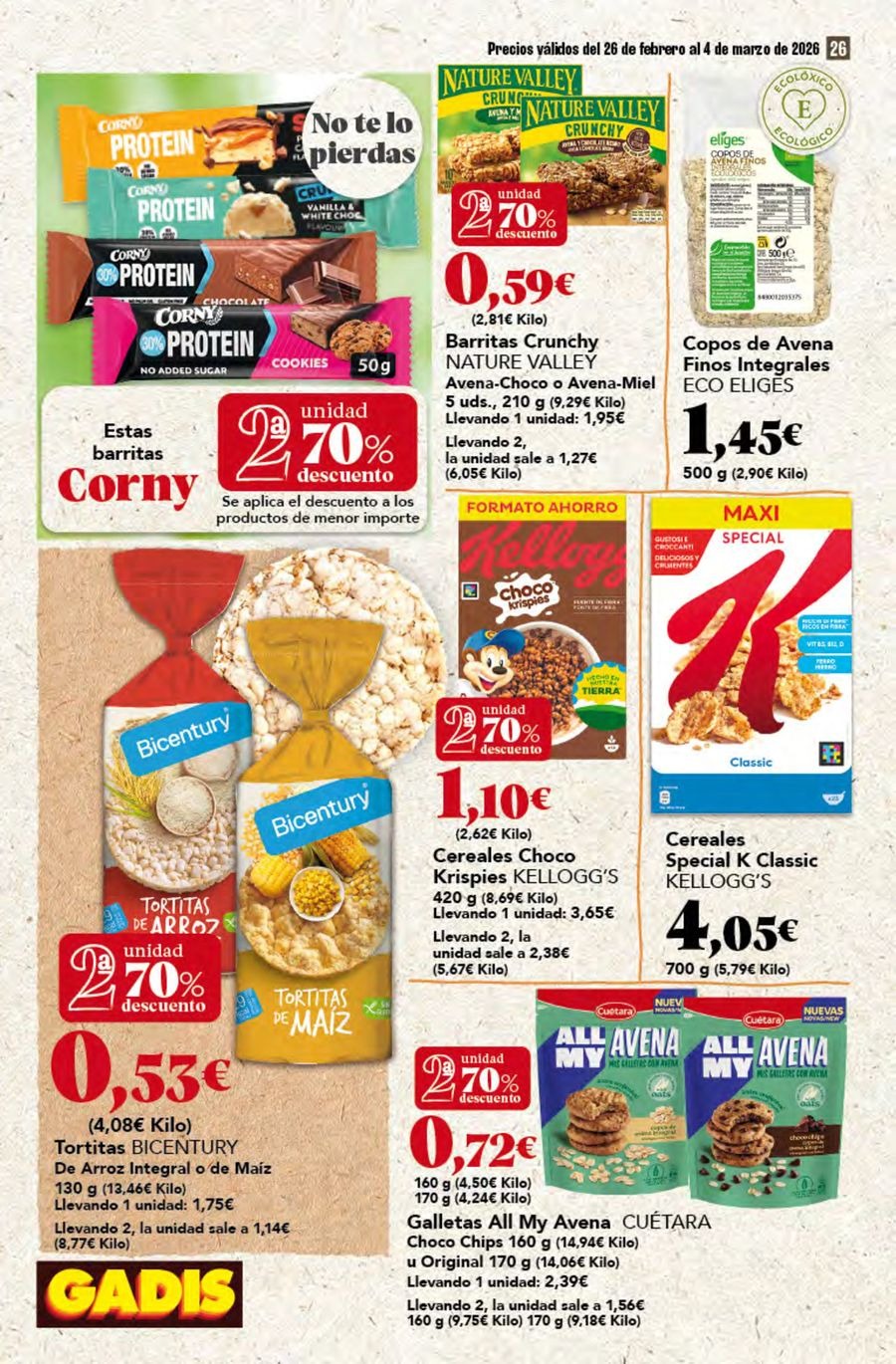 GADIS supermarket Spain Offers from 26 February to 4 March 2026 New prices