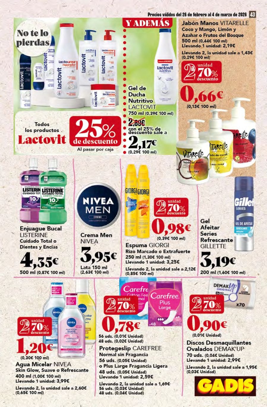 GADIS supermarket Spain Offers from 26 February to 4 March 2026 New prices