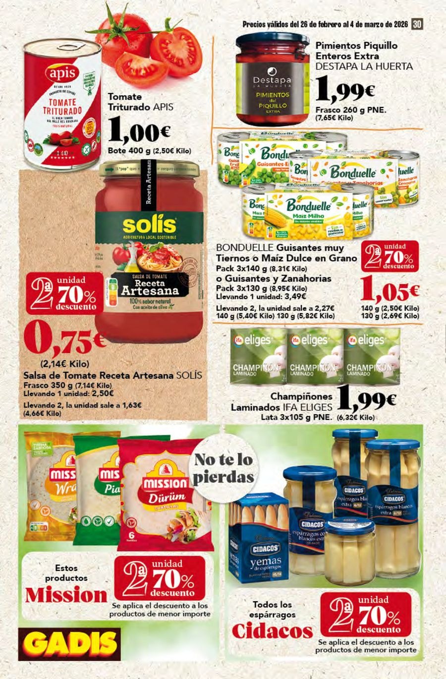 GADIS supermarket Spain Offers from 26 February to 4 March 2026 New prices