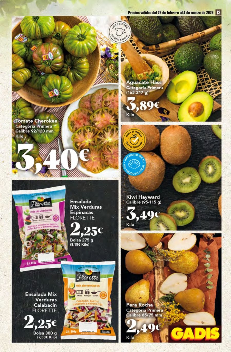 GADIS supermarket Spain Offers from 26 February to 4 March 2026 New prices