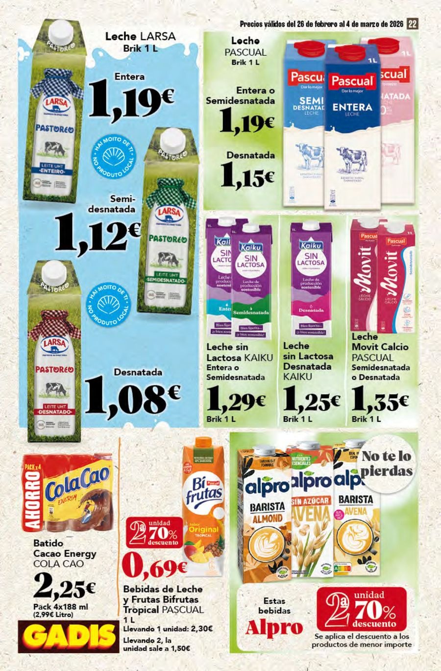 GADIS supermarket Spain Offers from 26 February to 4 March 2026 New prices