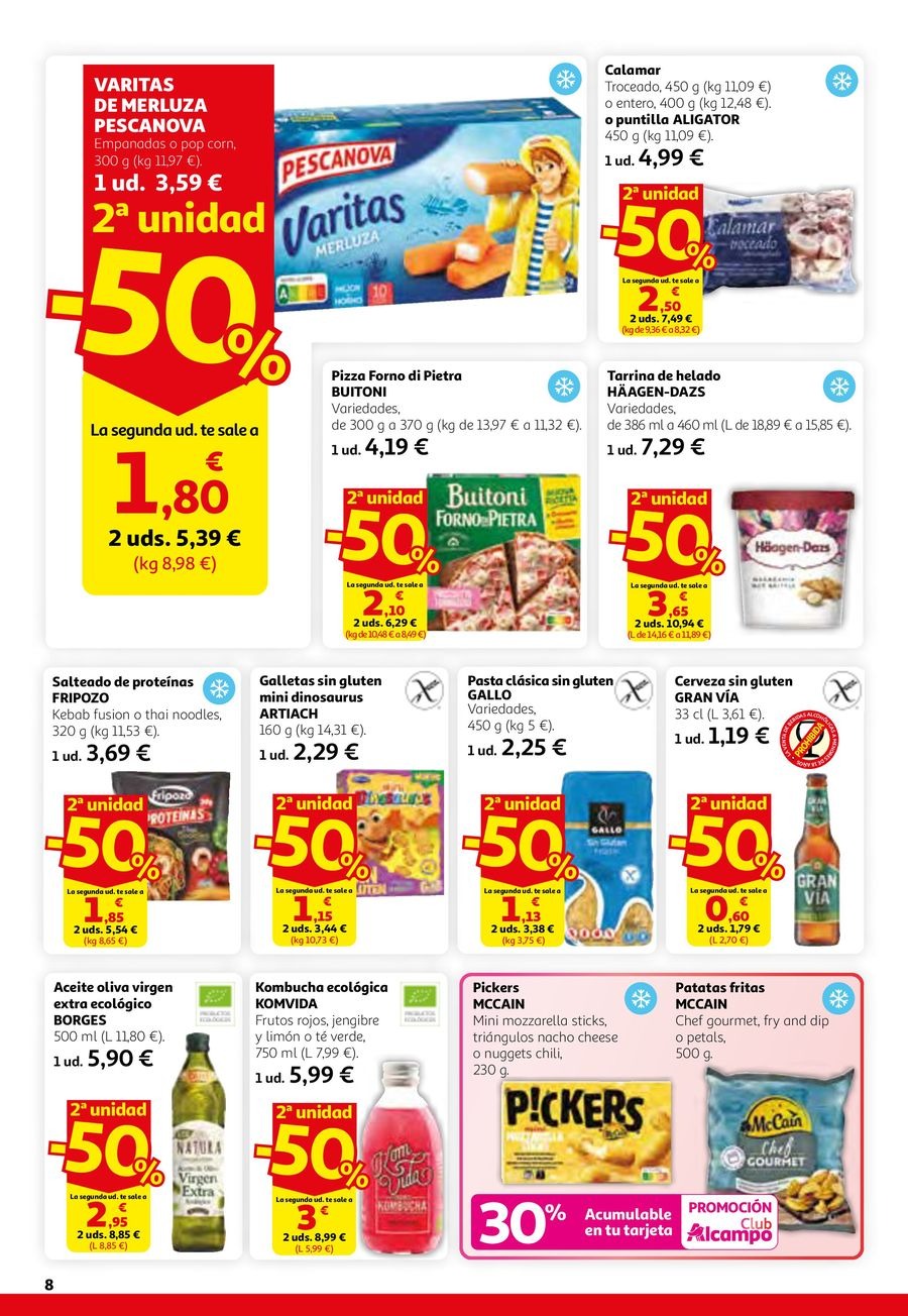 Offres Alcampo Espagne de 26 février à 11 mars 2026 2ème Unité -50%