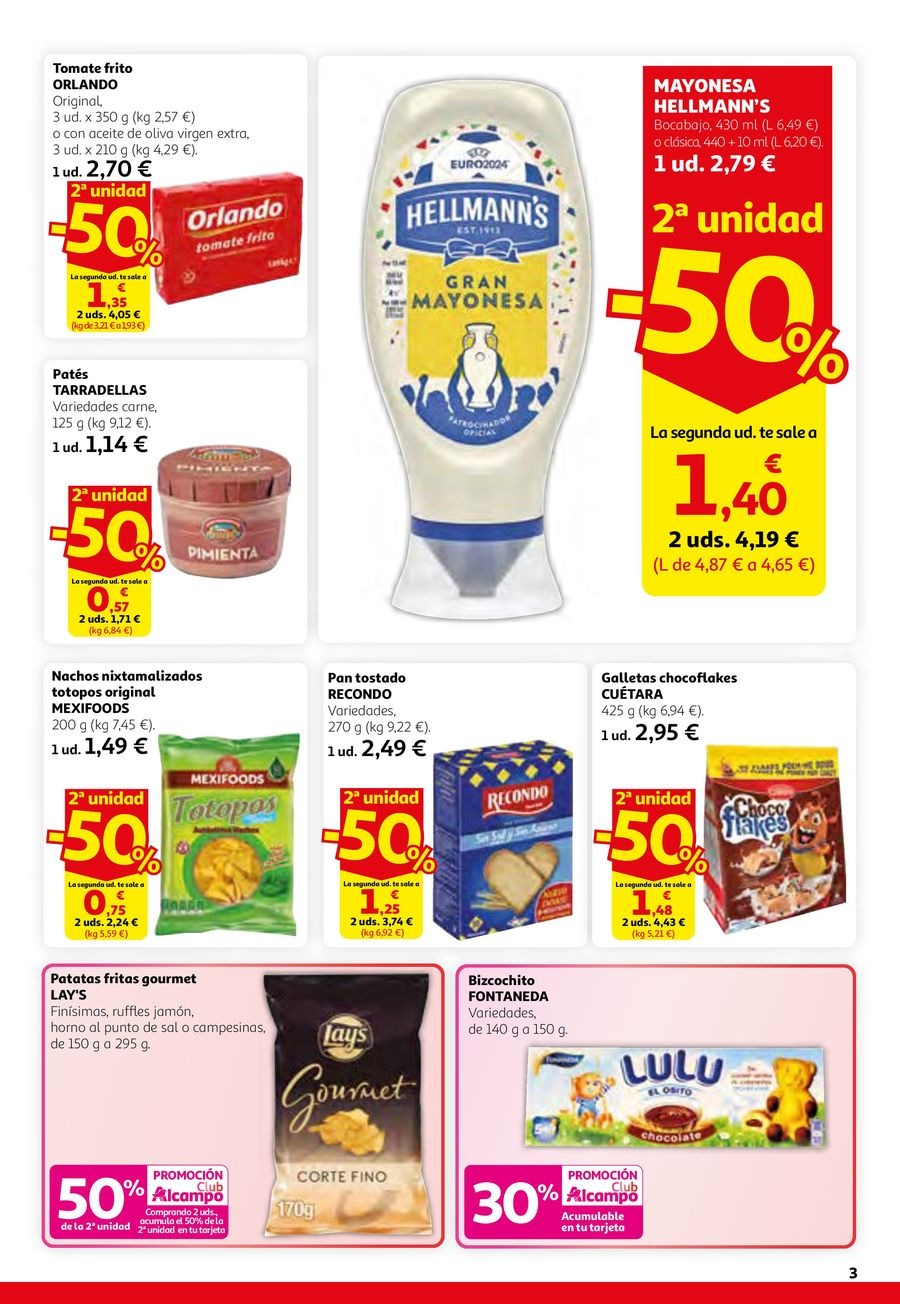 Offres Alcampo Espagne de 26 février à 11 mars 2026 2ème Unité -50%