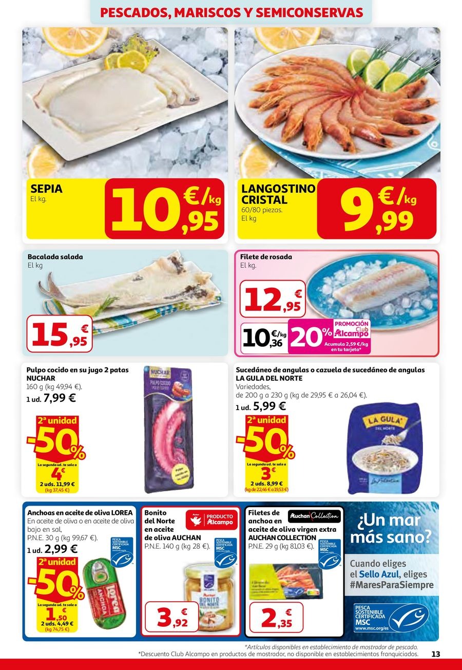 Offres Alcampo Espagne de 26 février à 11 mars 2026 2ème Unité -50%