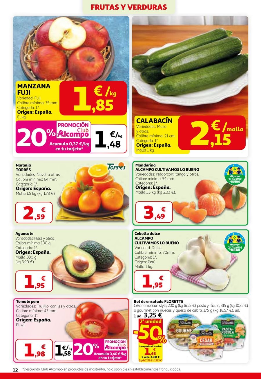 Offres Alcampo Espagne de 26 février à 11 mars 2026 2ème Unité -50%