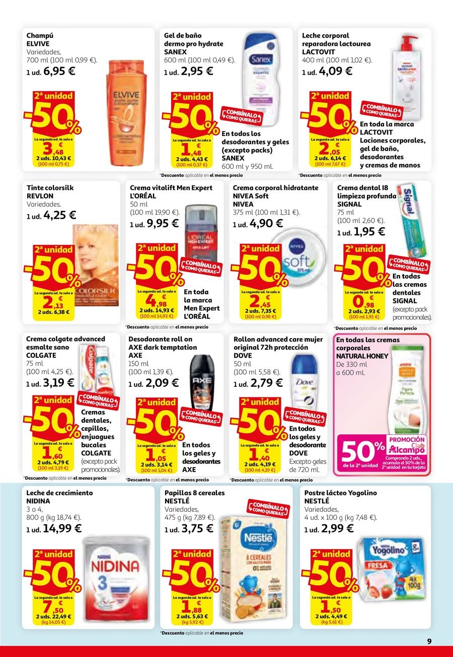 Offres Alcampo Espagne de 26 février à 11 mars 2026 2ème Unité -50%