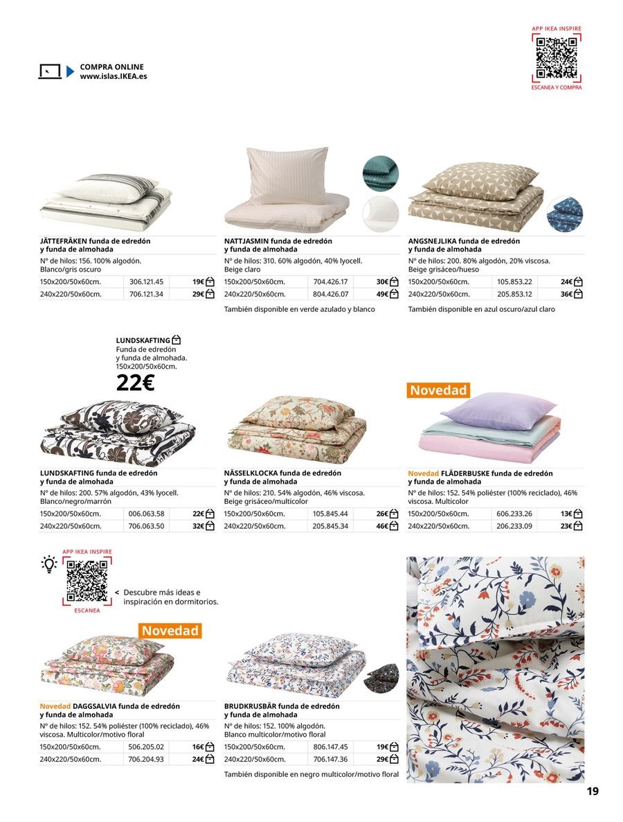 Ofertas de IKEA España de 19 febrero a 31 agosto 2026 Ofertas de Ropa de Cama