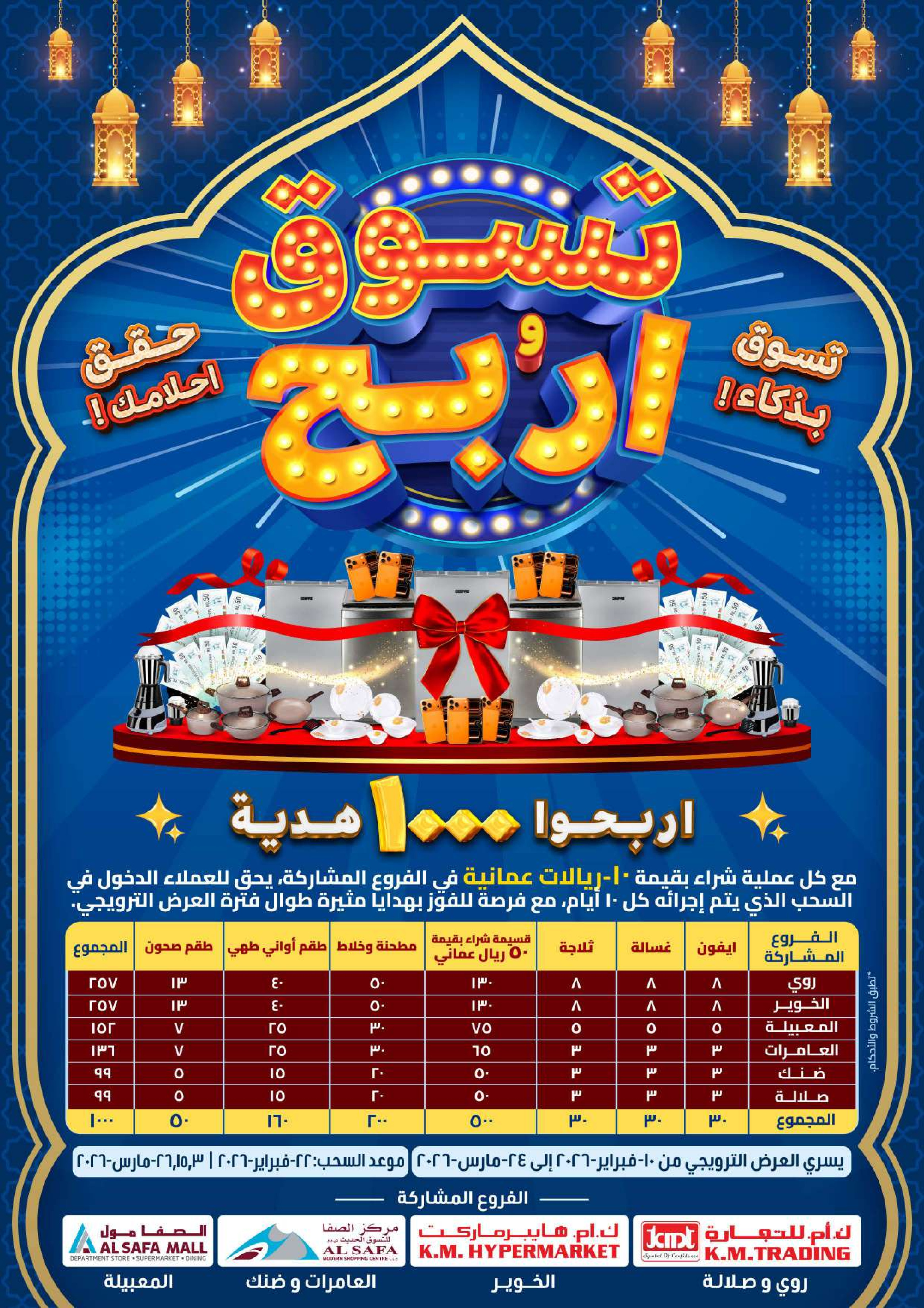 عروض ك إم والصفا من ٩ حتى ١١ مارس ٢٠٢٦ سوق منتصف الأسبوع