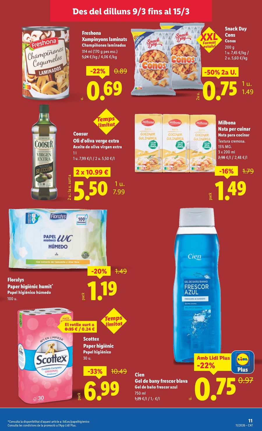 Ofertas de Lidl España de 9 marzo a 15 marzo 2026 ofertas semanales