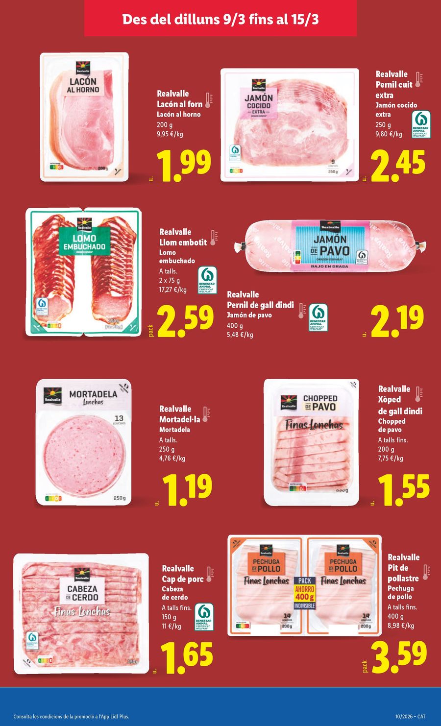 Ofertas de Lidl España de 9 marzo a 15 marzo 2026 ofertas semanales