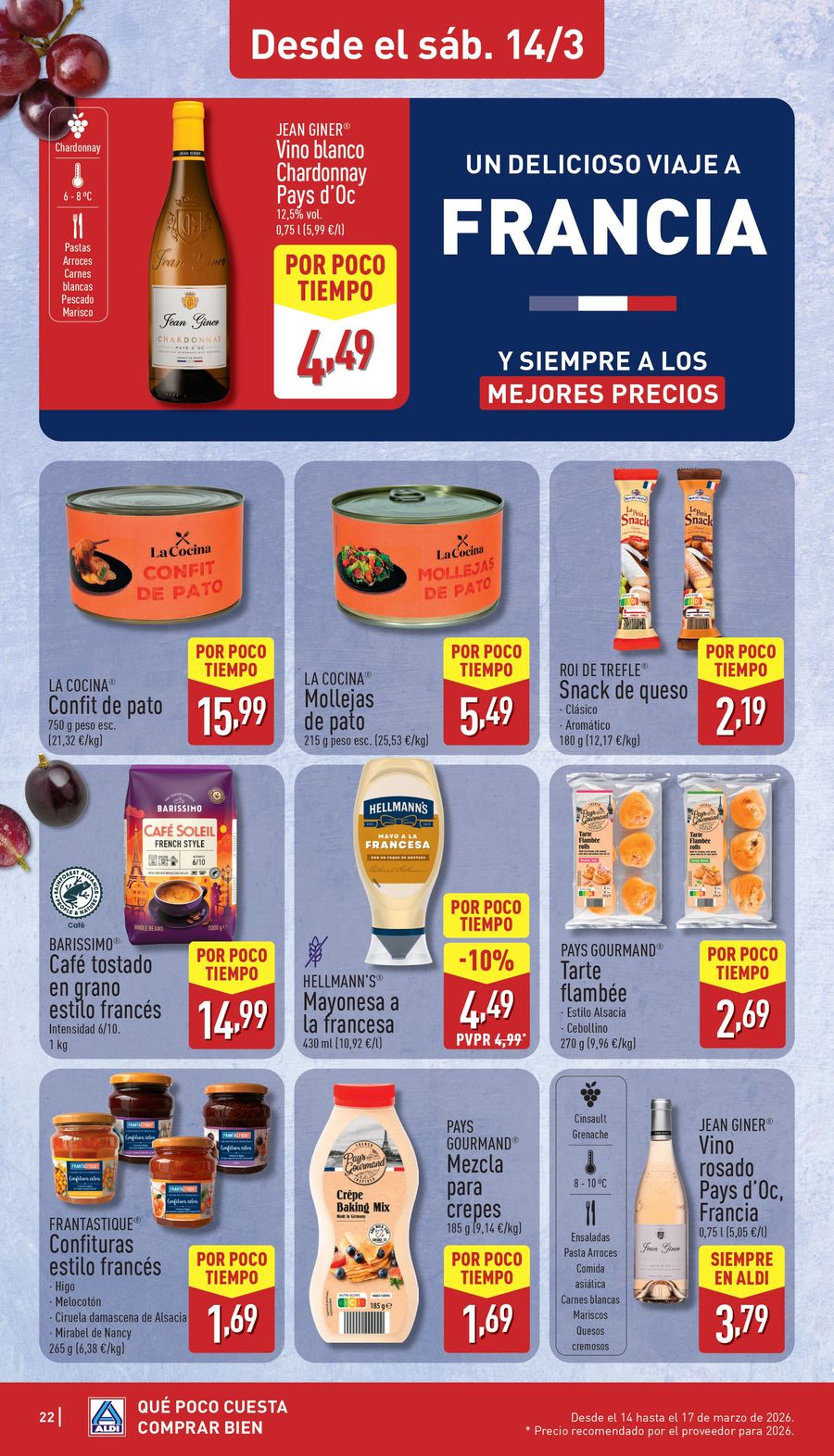 Offres ALDI Espagne de 9 mars à 15 mars 2026 Combien cela coûte peu d'acheter bien