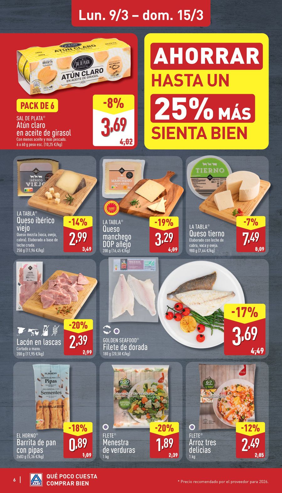 Offres ALDI Espagne de 9 mars à 15 mars 2026 Combien cela coûte peu d'acheter bien