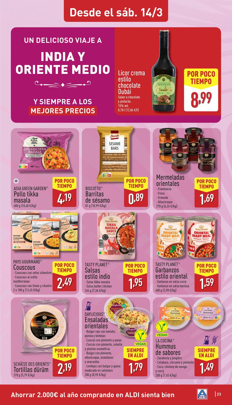 Offres ALDI Espagne de 9 mars à 15 mars 2026 Combien cela coûte peu d'acheter bien