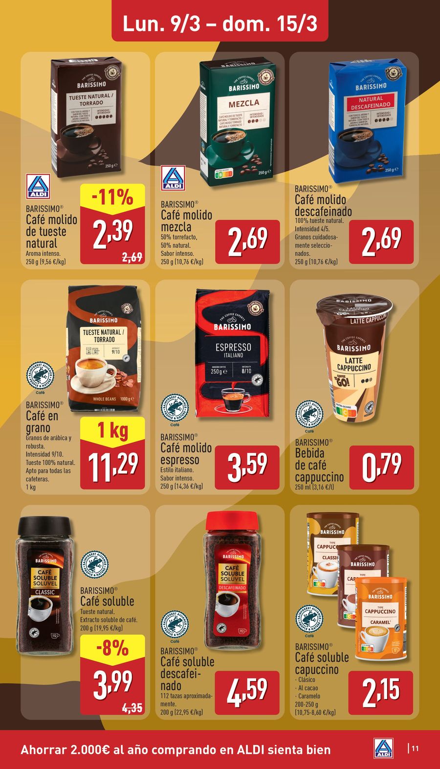 Offres ALDI Espagne de 9 mars à 15 mars 2026 Combien cela coûte peu d'acheter bien