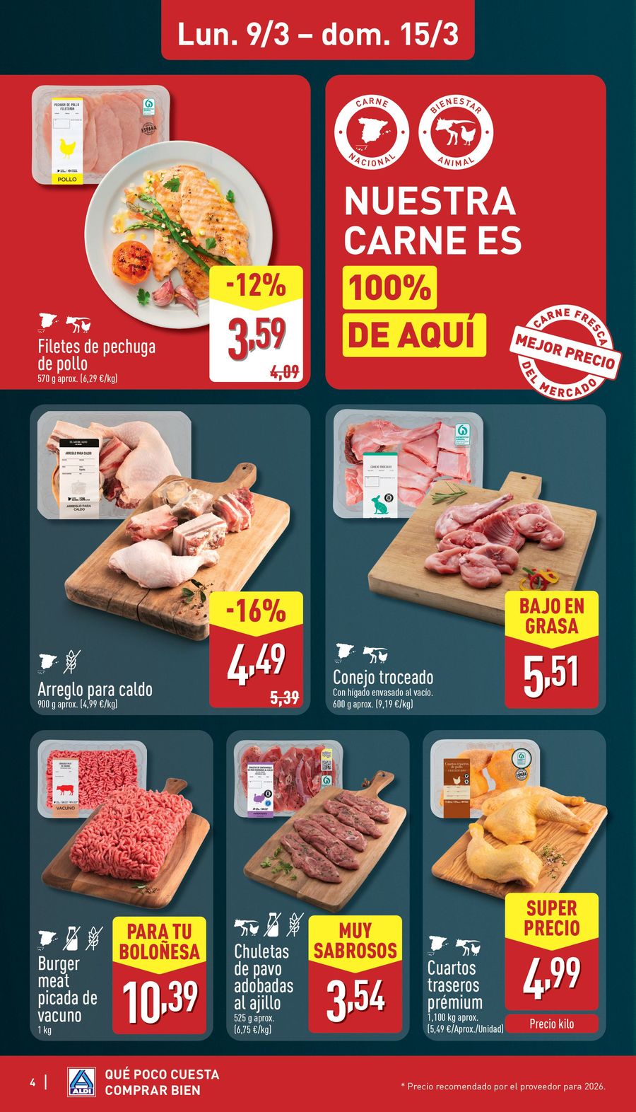 Offres ALDI Espagne de 9 mars à 15 mars 2026 Combien cela coûte peu d'acheter bien