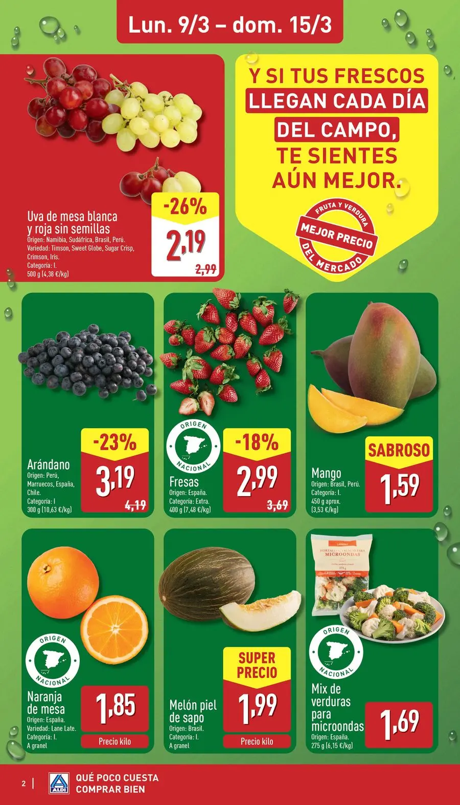 Offres ALDI Espagne de 9 mars à 15 mars 2026 Combien cela coûte peu d'acheter bien