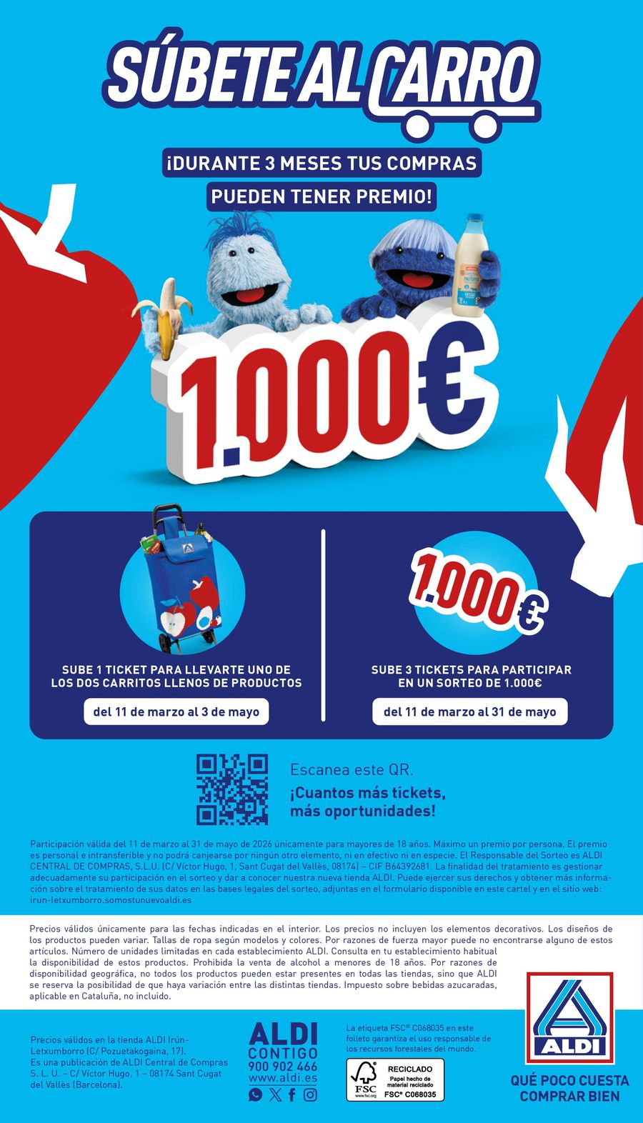 Offres ALDI Espagne de 11 mars à 15 mars 2026 Nouvel Aldi à Irun !