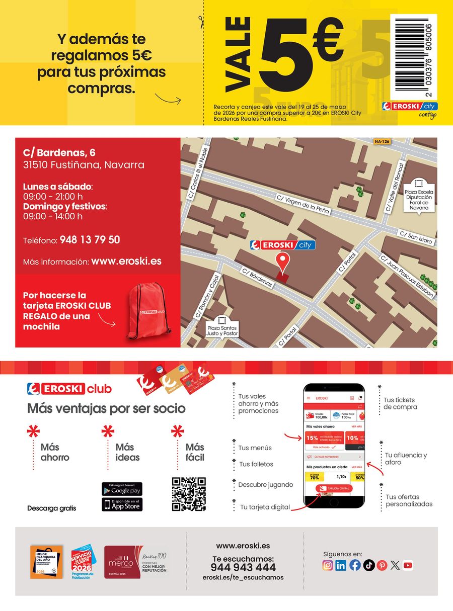 Ofertas de Eroski España de 5 marzo a 11 marzo 2026 Ofertas de apertura