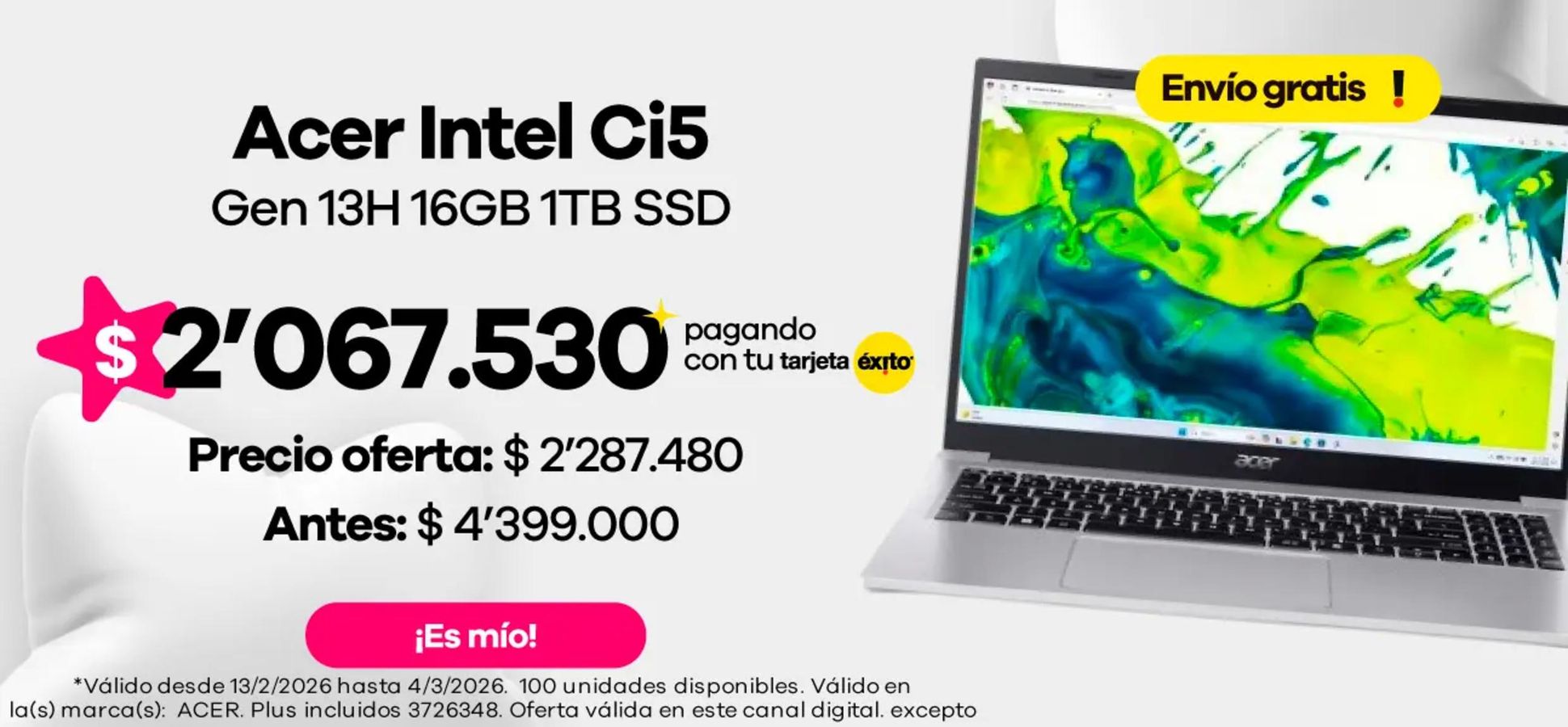 Ofertas de Éxito Colombia de 5 a 31 marzo 2026 Ofertas para cazadores de gangas