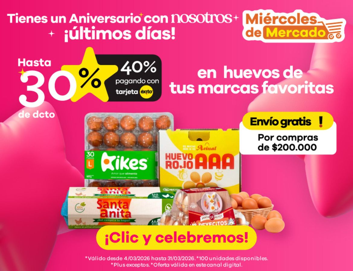 Ofertas de Éxito Colombia de 4 a 31 marzo 2026 Ofertas y gangas exclusivas