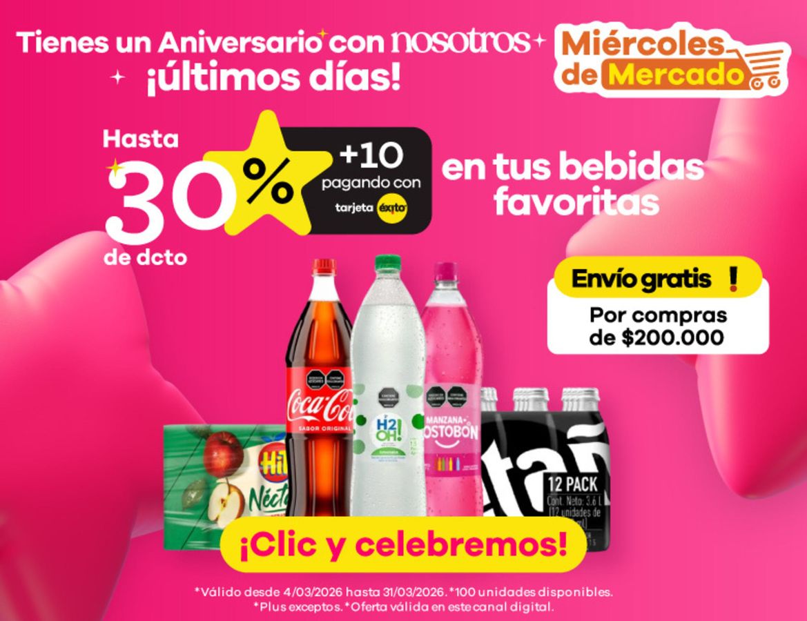 Ofertas de Éxito Colombia de 4 a 31 marzo 2026 Ofertas y gangas exclusivas