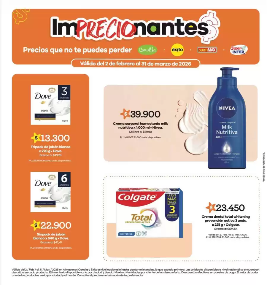 Ofertas de Surtimax Colombia de 4 febrero a 31 marzo 2026 ImPRECIOnantes