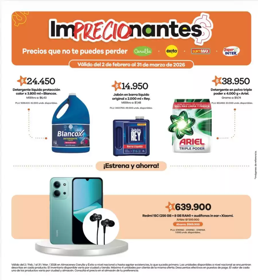 Ofertas de Surtimax Colombia de 4 febrero a 31 marzo 2026 ImPRECIOnantes