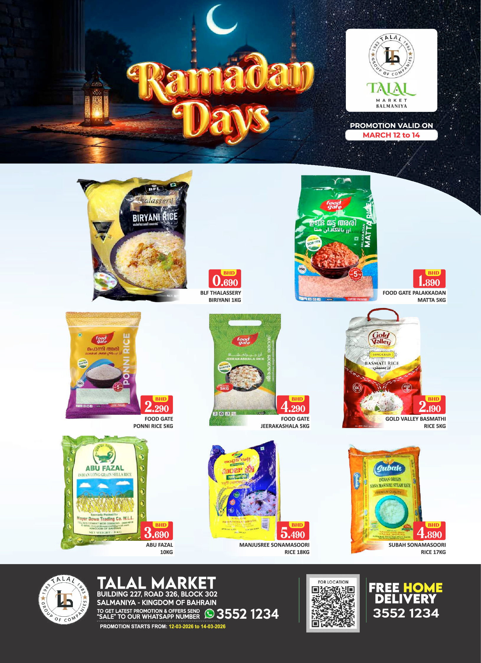 Ofertas de Mercado Talal Salmaniya de 12 a 14 marzo 2026 Ofertas de Ramadán - Mercado Talal - Bahréin - 12 marzo 2026 – 14 marzo 2026 - Página 1