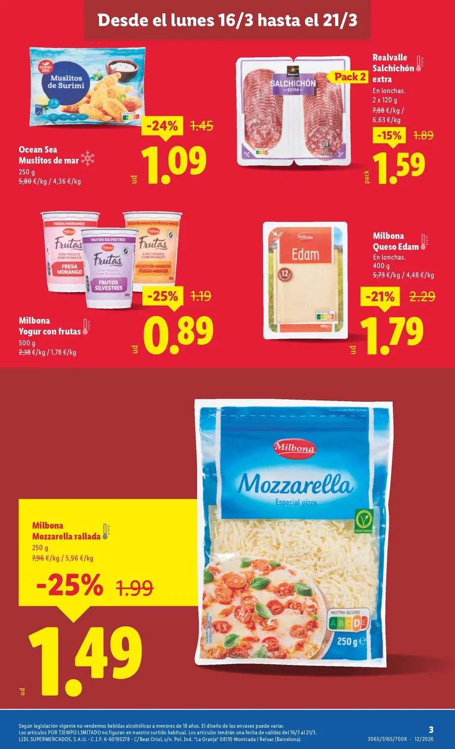 Lidl Spain offers from 16 to 21 March 2026 New Outlet