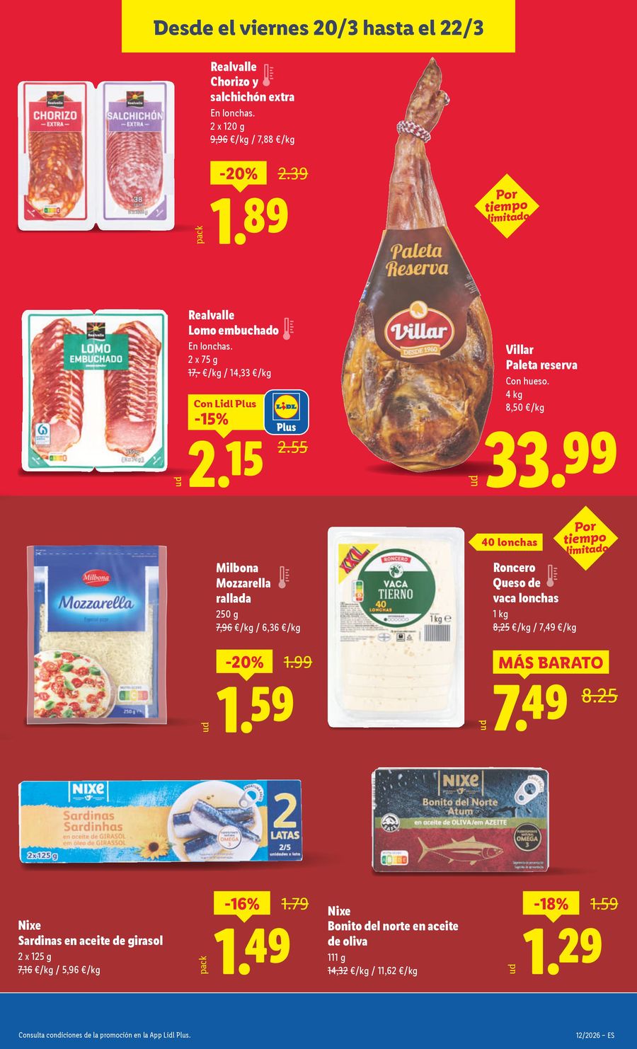Ofertas de Lidl España de 16 a 22 marzo 2026 ofertas semanales